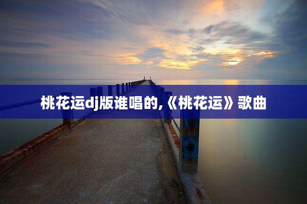 桃花运dj版谁唱的,《桃花运》歌曲