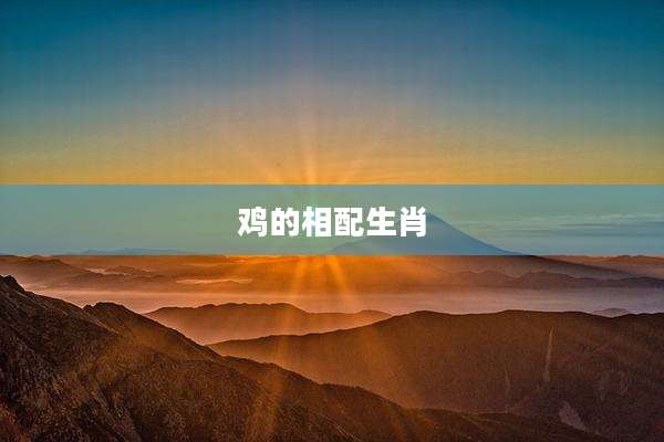 鸡的相配生肖