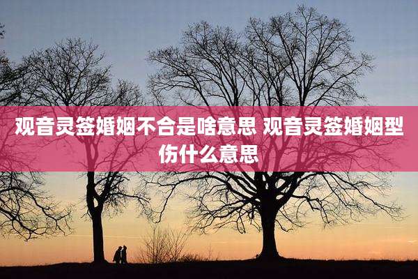 观音灵签婚姻不合是啥意思 观音灵签婚姻型伤什么意思