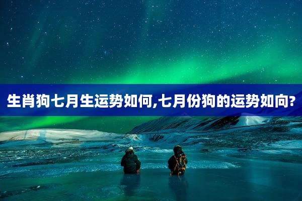 生肖狗七月生运势如何,七月份狗的运势如向?