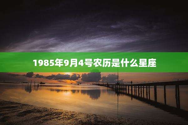 1985年9月4号农历是什么星座