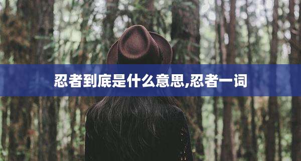 忍者到底是什么意思,忍者一词