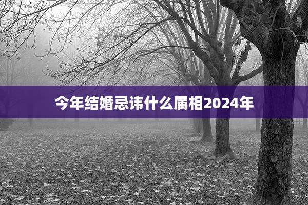 今年结婚忌讳什么属相2024年
