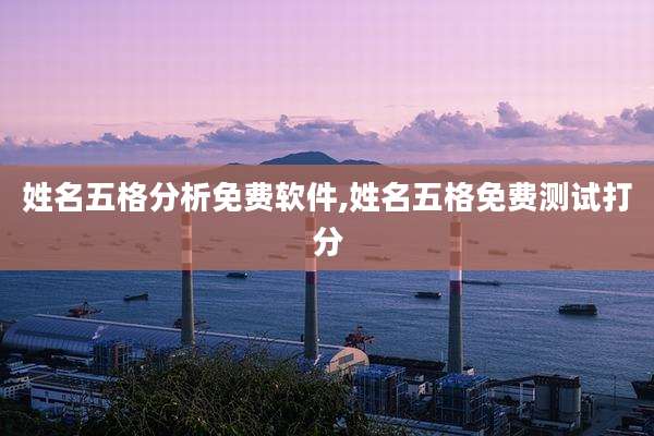 姓名五格分析免费软件,姓名五格免费测试打分