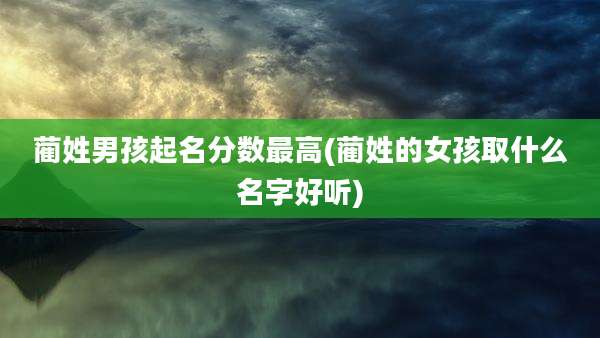蔺姓男孩起名分数最高(蔺姓的女孩取什么名字好听)