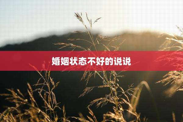 婚姻状态不好的说说