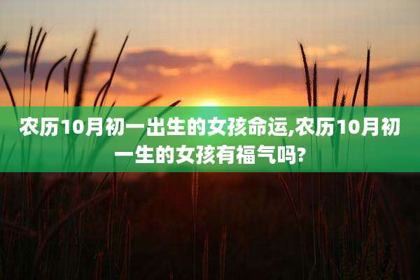 农历10月初一出生的女孩命运,农历10月初一生的女孩有福气吗?