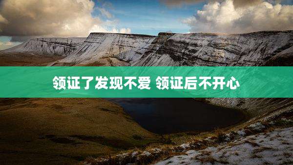 领证了发现不爱 领证后不开心