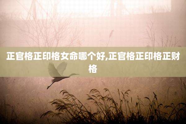 正官格正印格女命哪个好,正官格正印格正财格