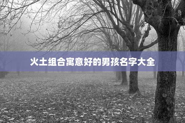 火土组合寓意好的男孩名字大全