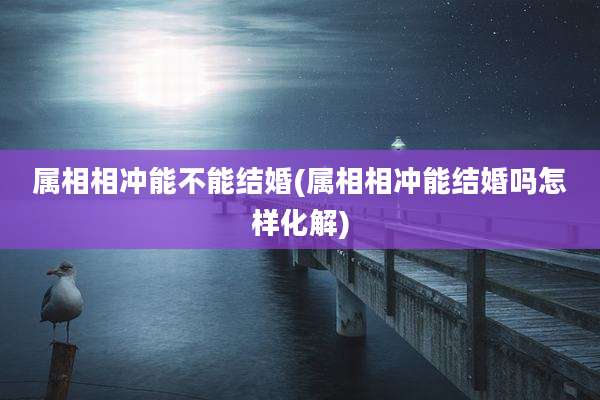 属相相冲能不能结婚(属相相冲能结婚吗怎样化解)