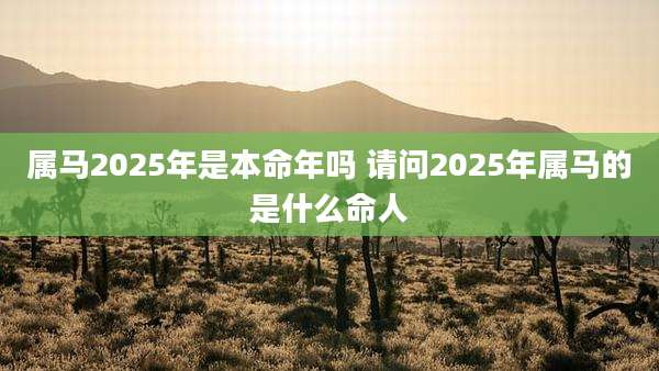属马2025年是本命年吗 请问2025年属马的是什么命人