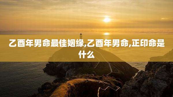 乙酉年男命最佳姻缘,乙酉年男命,正印命是什么