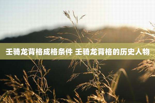 壬骑龙背格成格条件 壬骑龙背格的历史人物