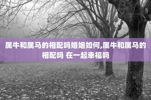 属牛和属马的相配吗婚姻如何,属牛和属马的相配吗 在一起幸福吗