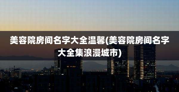 美容院房间名字大全温馨(美容院房间名字大全集浪漫城市)