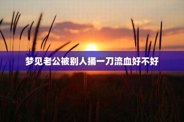 梦见老公被别人捅一刀流血好不好
