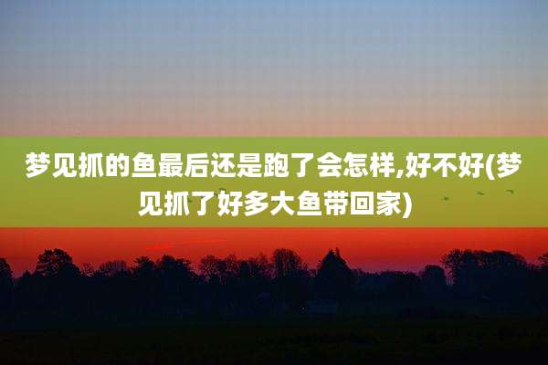 梦见抓的鱼最后还是跑了会怎样,好不好(梦见抓了好多大鱼带回家)