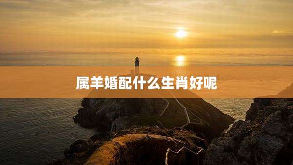 属羊婚配什么生肖好呢