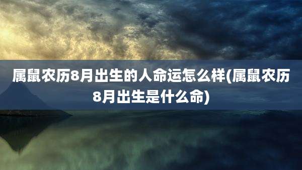 属鼠农历8月出生的人命运怎么样(属鼠农历8月出生是什么命)