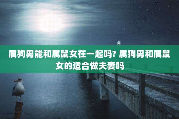 属狗男能和属鼠女在一起吗? 属狗男和属鼠女的适合做夫妻吗