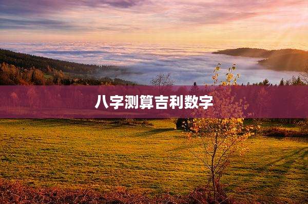 八字测算吉利数字
