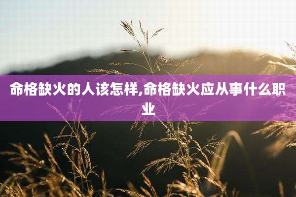 命格缺火的人该怎样,命格缺火应从事什么职业