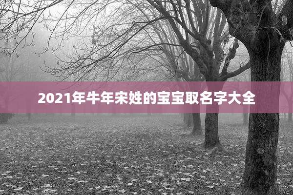 2021年牛年宋姓的宝宝取名字大全