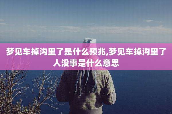 梦见车掉沟里了是什么预兆,梦见车掉沟里了人没事是什么意思