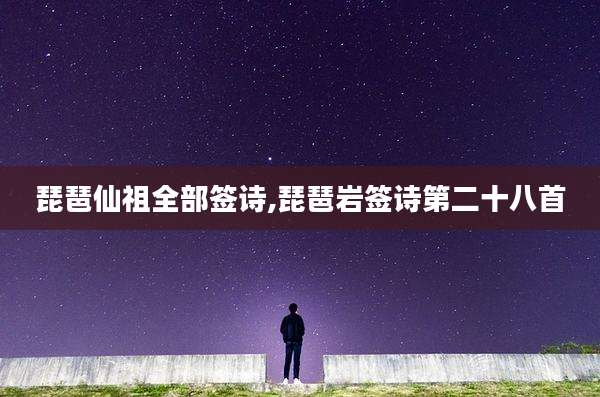 琵琶仙祖全部签诗,琵琶岩签诗第二十八首