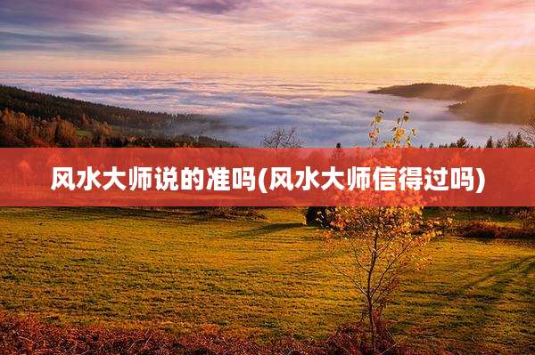 风水大师说的准吗(风水大师信得过吗)