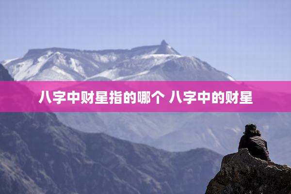 八字中财星指的哪个 八字中的财星
