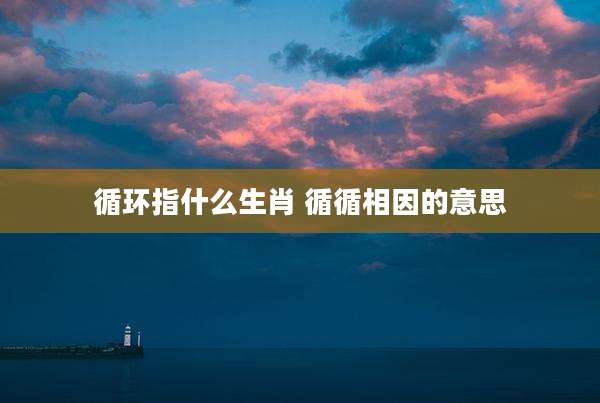 循环指什么生肖 循循相因的意思