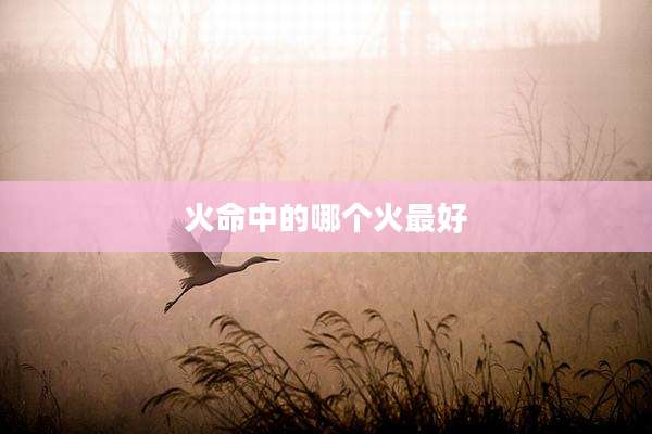 火命中的哪个火最好