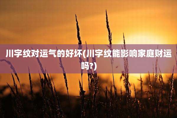 川字纹对运气的好坏(川字纹能影响家庭财运吗?)