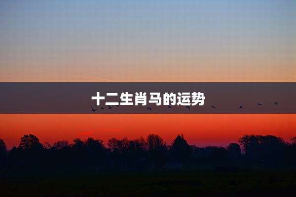 十二生肖马的运势