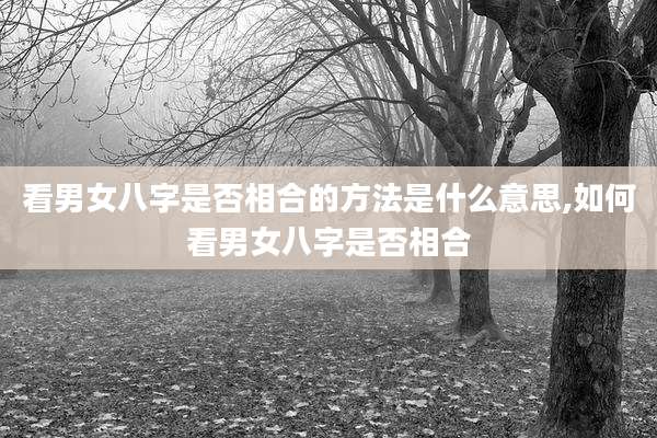 看男女八字是否相合的方法是什么意思,如何看男女八字是否相合