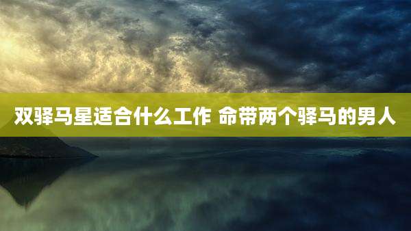 双驿马星适合什么工作 命带两个驿马的男人