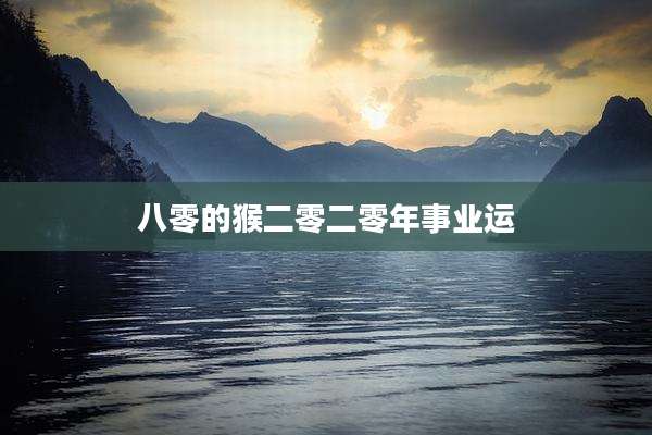 八零的猴二零二零年事业运