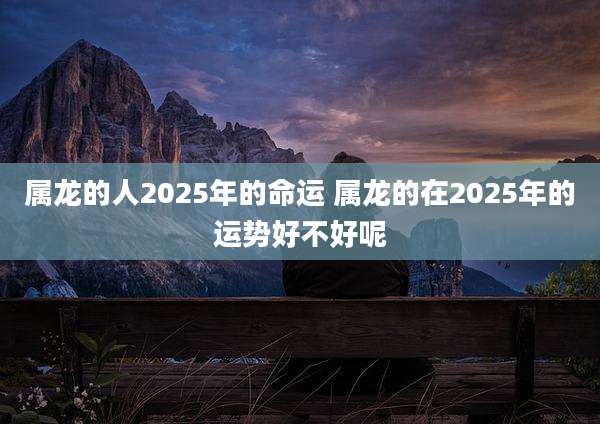 属龙的人2025年的命运 属龙的在2025年的运势好不好呢