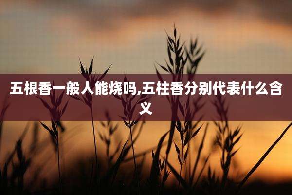 五根香一般人能烧吗,五柱香分别代表什么含义