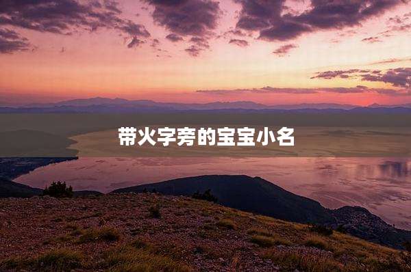 带火字旁的宝宝小名