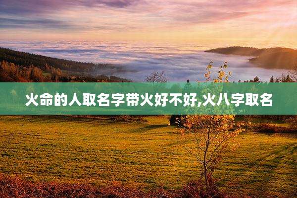 火命的人取名字带火好不好,火八字取名