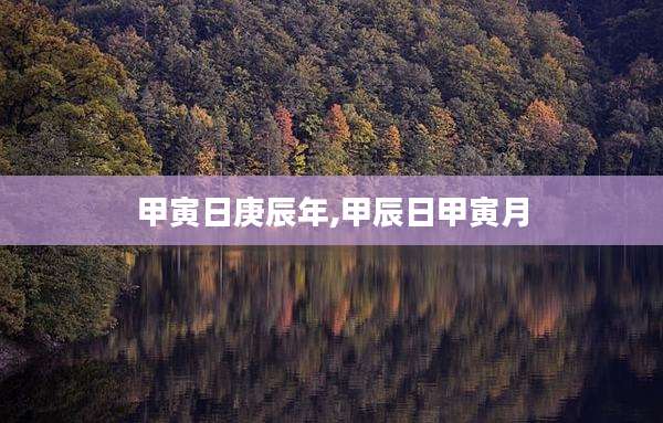 甲寅日庚辰年,甲辰日甲寅月