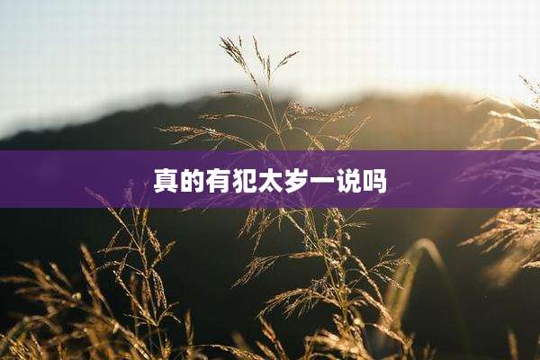 真的有犯太岁一说吗