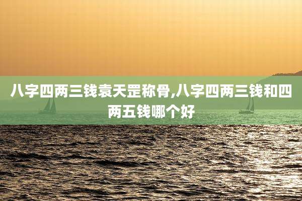 八字四两三钱袁天罡称骨,八字四两三钱和四两五钱哪个好