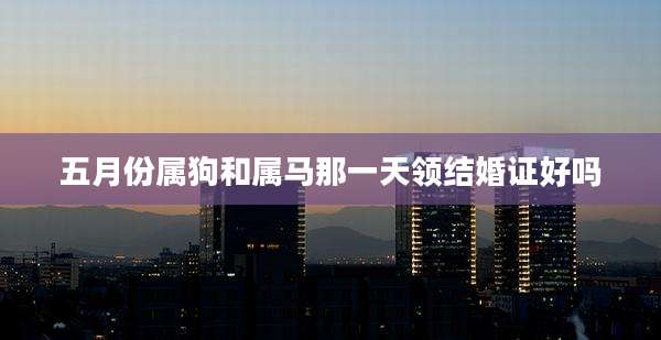 五月份属狗和属马那一天领结婚证好吗