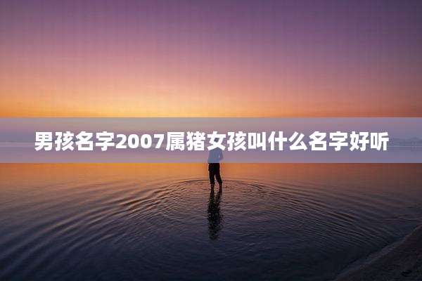 男孩名字2007属猪女孩叫什么名字好听