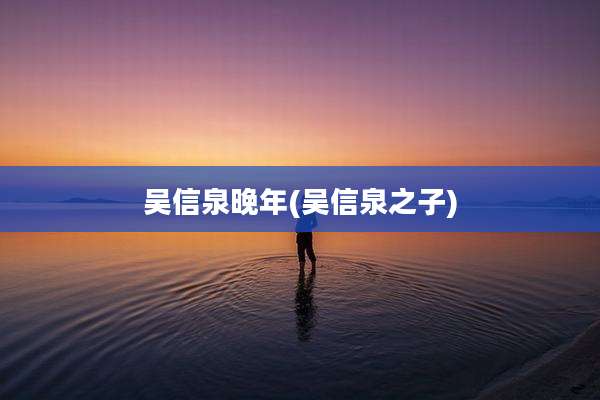 吴信泉晚年(吴信泉之子)