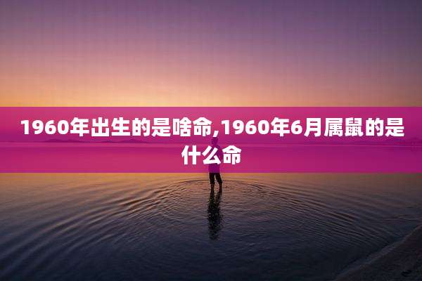 1960年出生的是啥命,1960年6月属鼠的是什么命